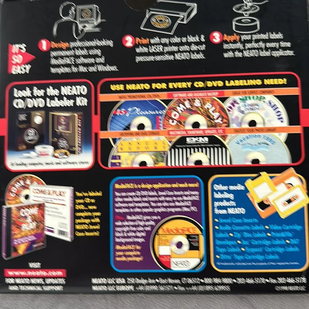 NWT NEATO CD/DVD Premium Metallic Labels